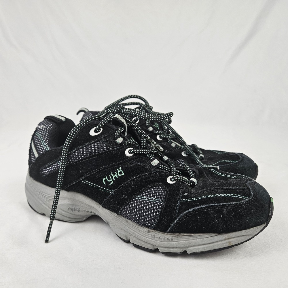 Womens Ryka Rocker Sneakers Black Suede 7.5W Walking Hiking Shoes Running